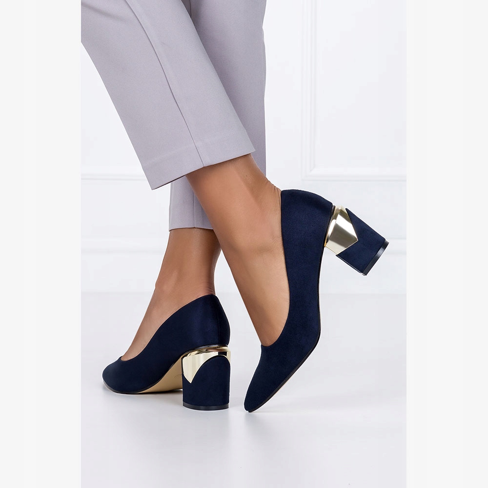 CZÓŁENKA BUTY DAMSKIE WYGODNE OZDOBNY OBCAS SŁUPEK WKŁADKA SKÓRA SZPIC r 39 Rozmiar 39