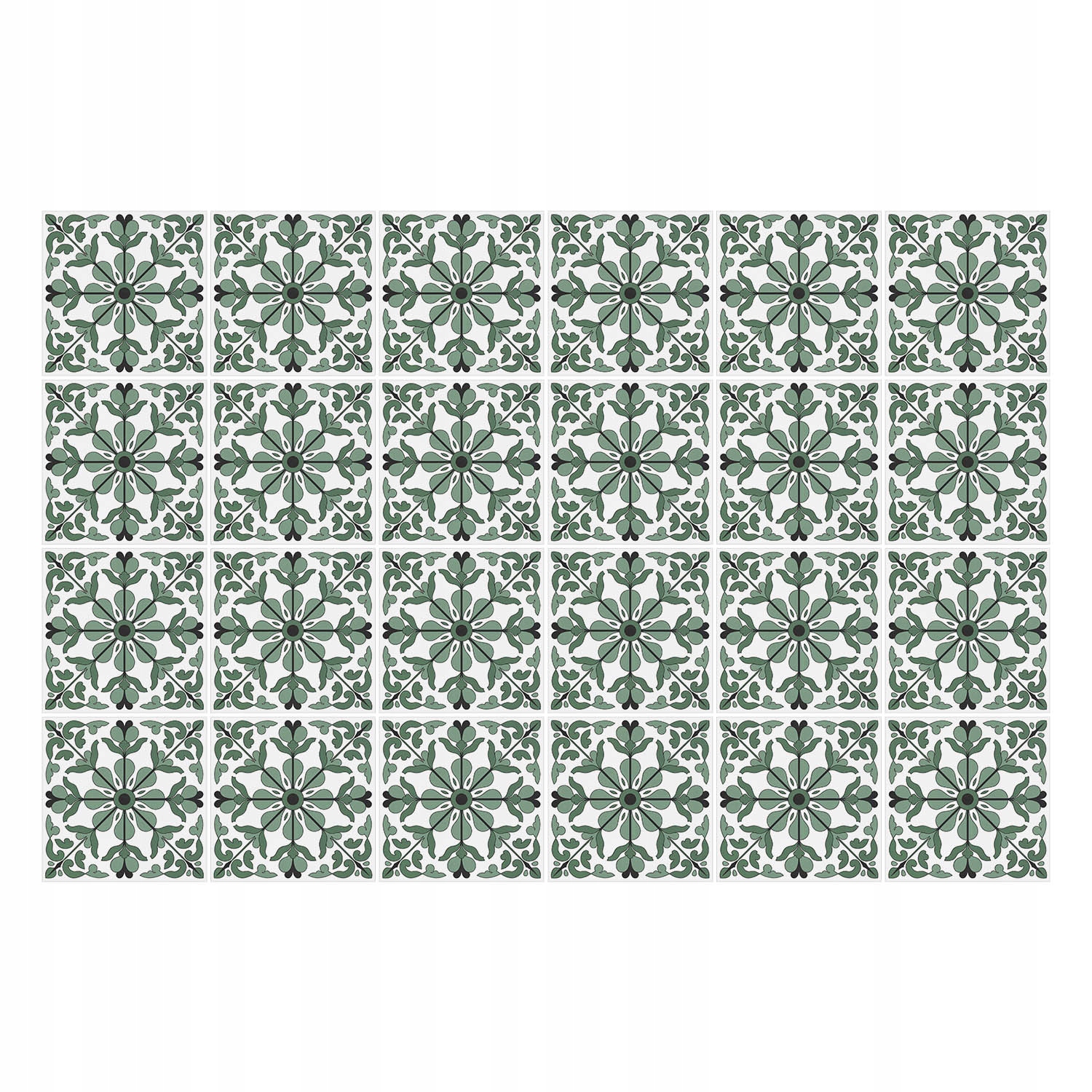 Ozdobné Samolepky na dlaždice Květinové ornamenty v síťce 24 ks 20 x 20 cm