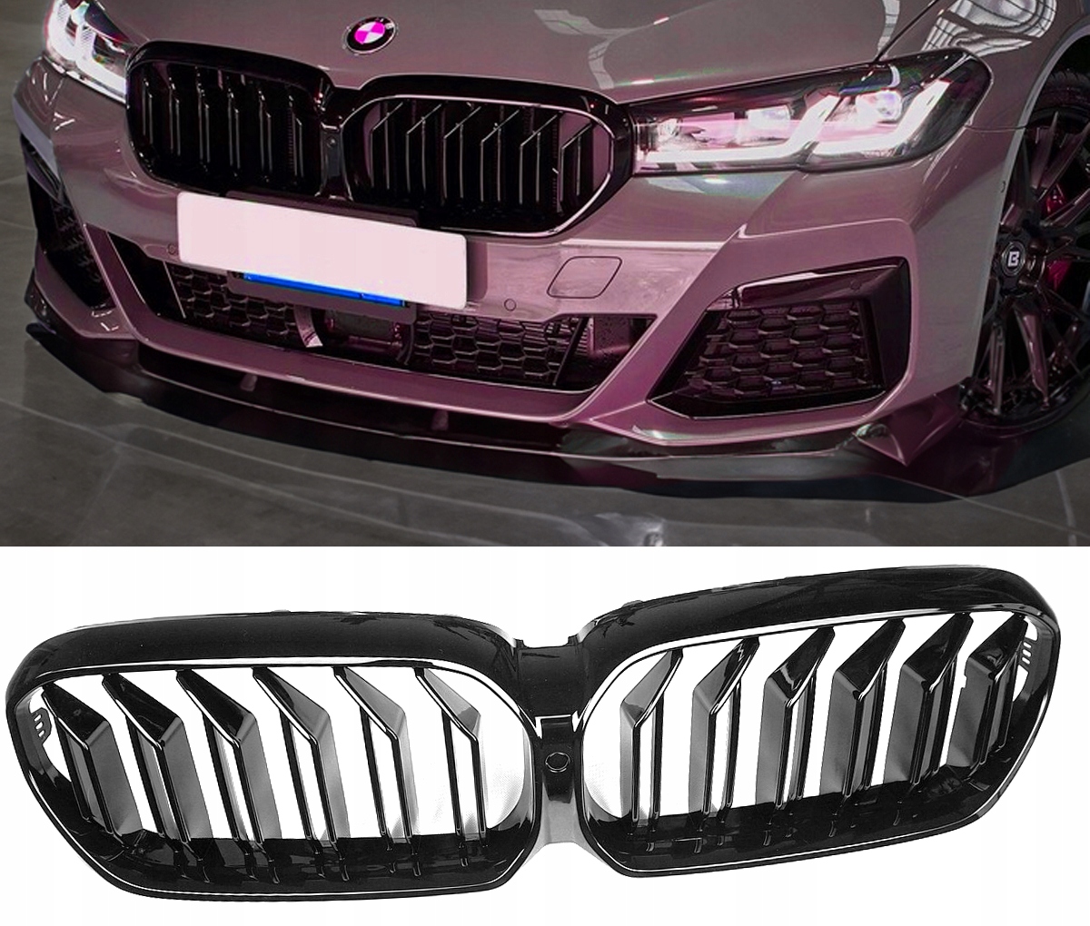 M5 BMW G30 G31 2020- LIFT NERKI ATRAPA PRZEDNIA BLACK POŁYSK