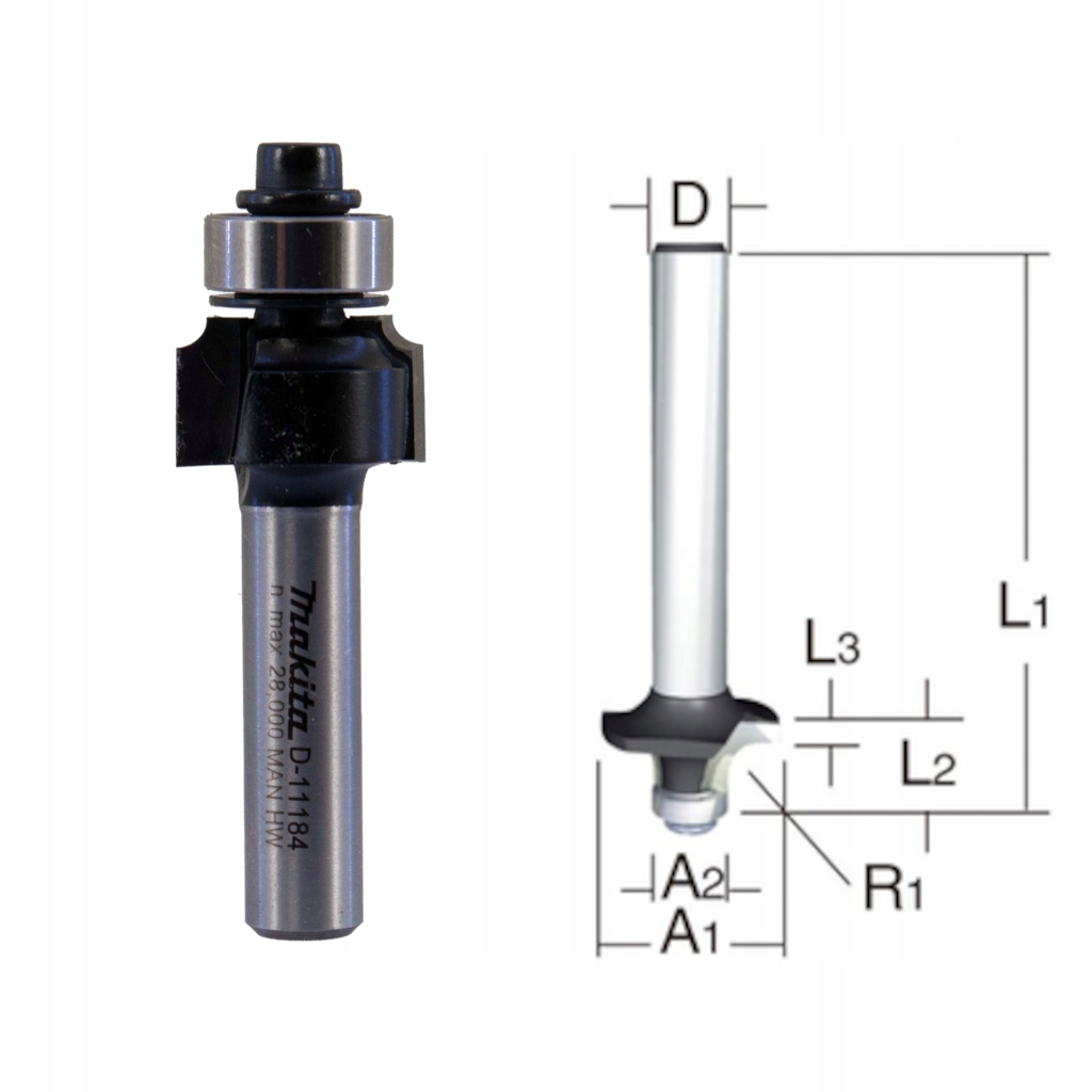 

Makita Frez Do Zaokrągleń 8MM R=2MM D-11184
