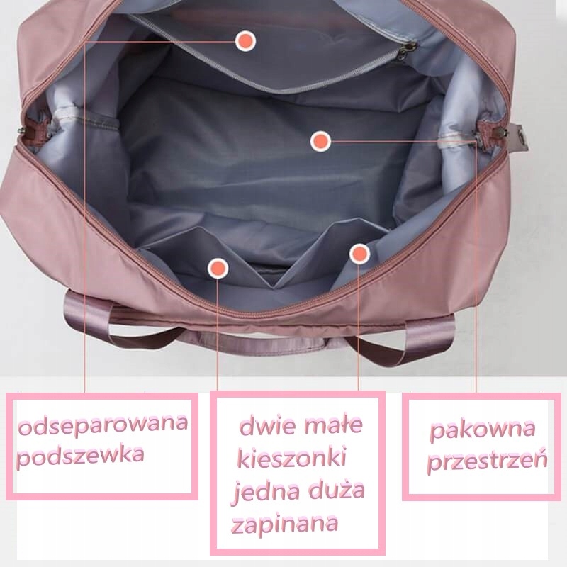 TORBA DUŻA PODRÓŻNA SPORTOWA SKŁADANA BRĄZOWA KWIATY PODRĘCZNA BAGAŻ Wysokość 25 cm