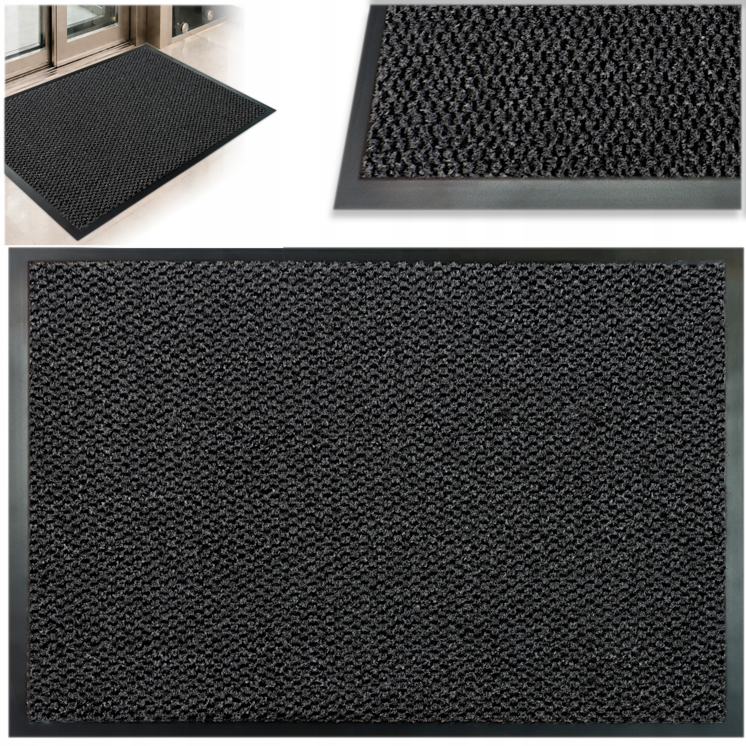 Vnější Stěrač Pod Dveře Velký 80x120 Vstupní Šedý 3D