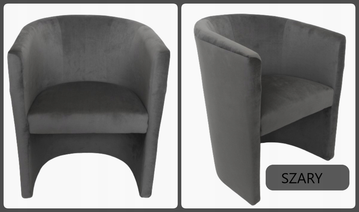 Fotel Klubowy Tomi - Plusz czarny Marka Meble Womil