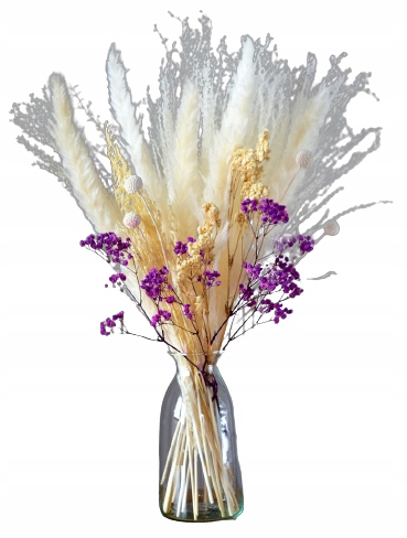 

Bukiet Biała Trawa Pampasowa Gipsówka Suszki Boho