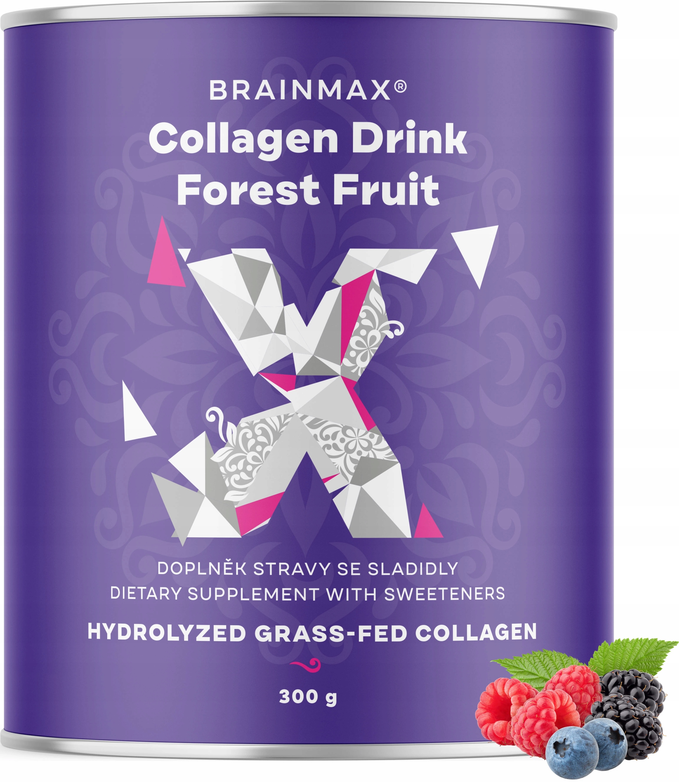BrainMax Collagen Drink, kolagen nápoj, lesní ovoce 300 g
