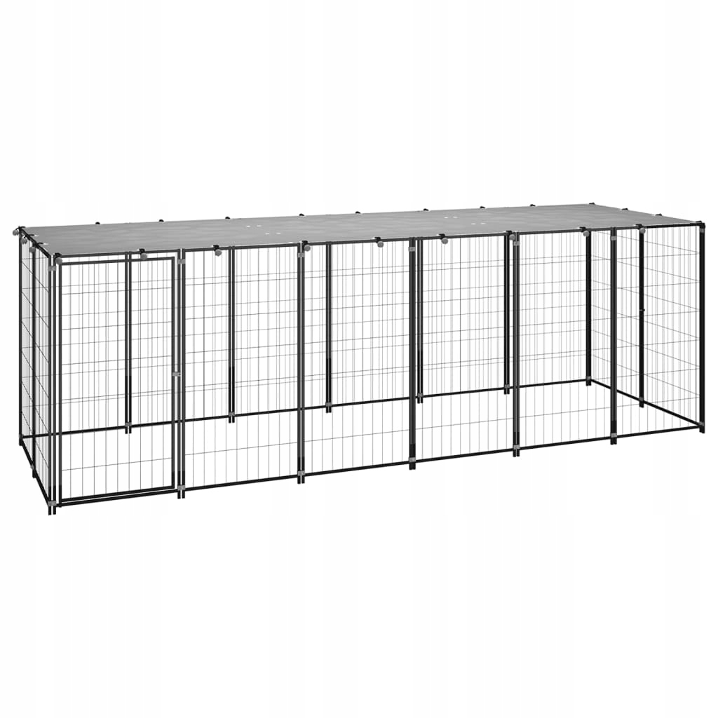 Levně Ohrádka pro psa, stříbrná, 330x110x110 cm, ocelová