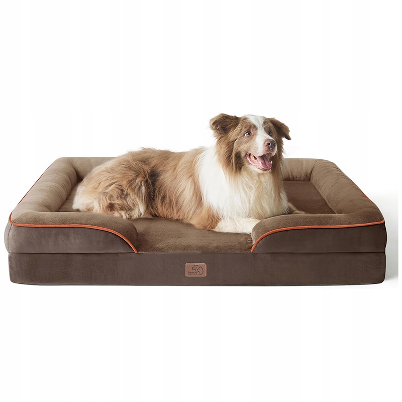 Legowisko ortopedyczne dla psa Bedsure sofa 97x71 cm brązowe