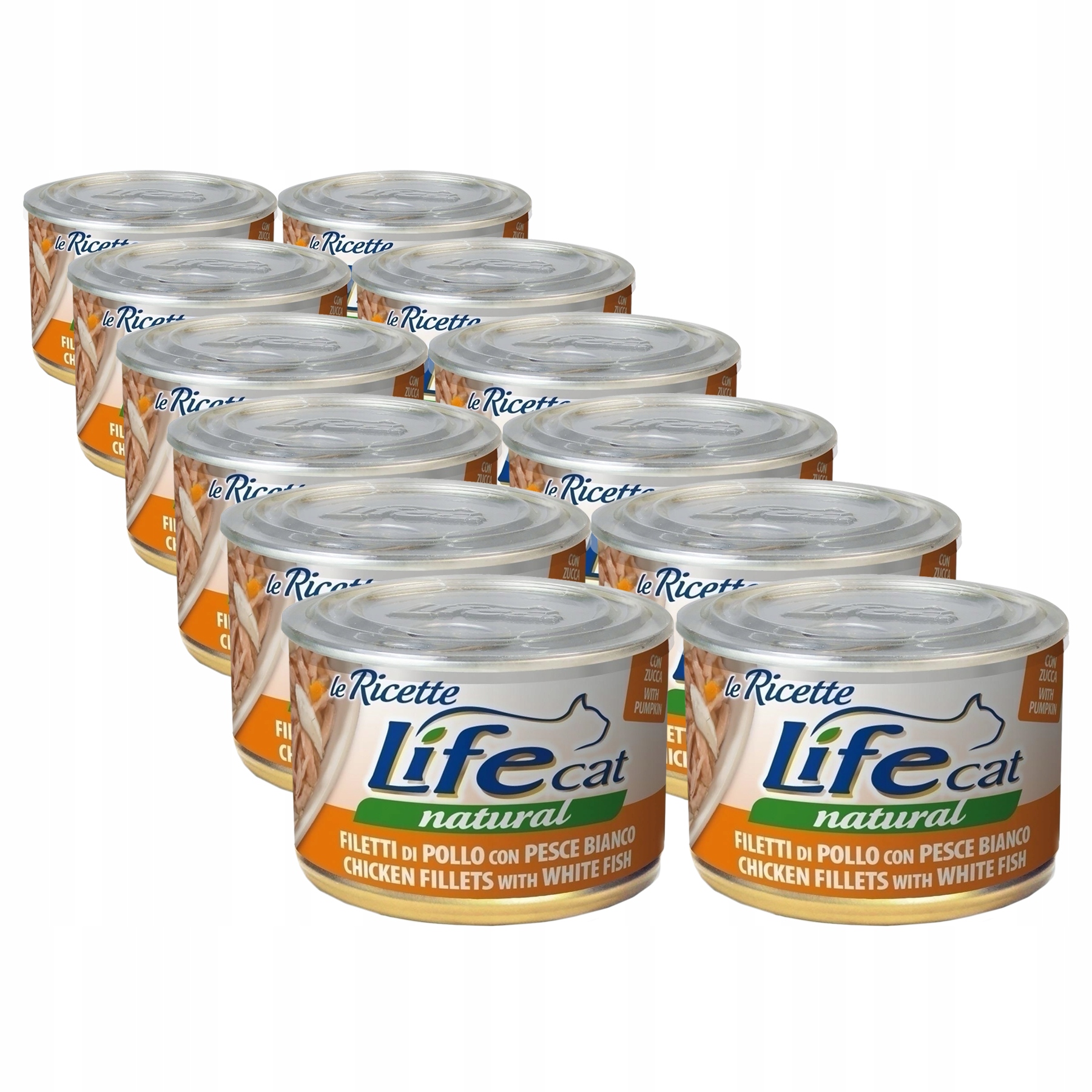 Life Cat Le Ricette pro kočky konzerva 12x150 g kuře bílá ryba dýně