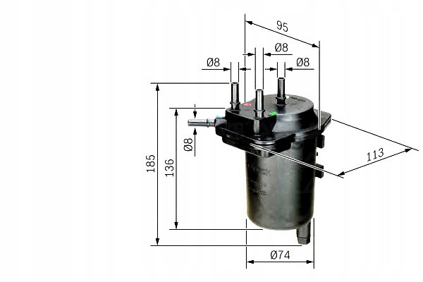 Bosch Palivový Filtr Renault 1,5DCI 05 – Bez Vstupu