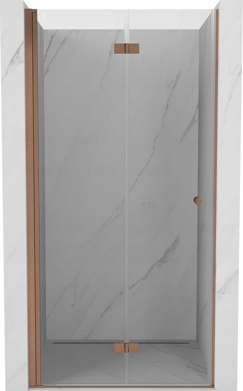 Mexen Mist-f Drzwi Prysznicowe Składane Lewe 90 CM Transparent Miedź