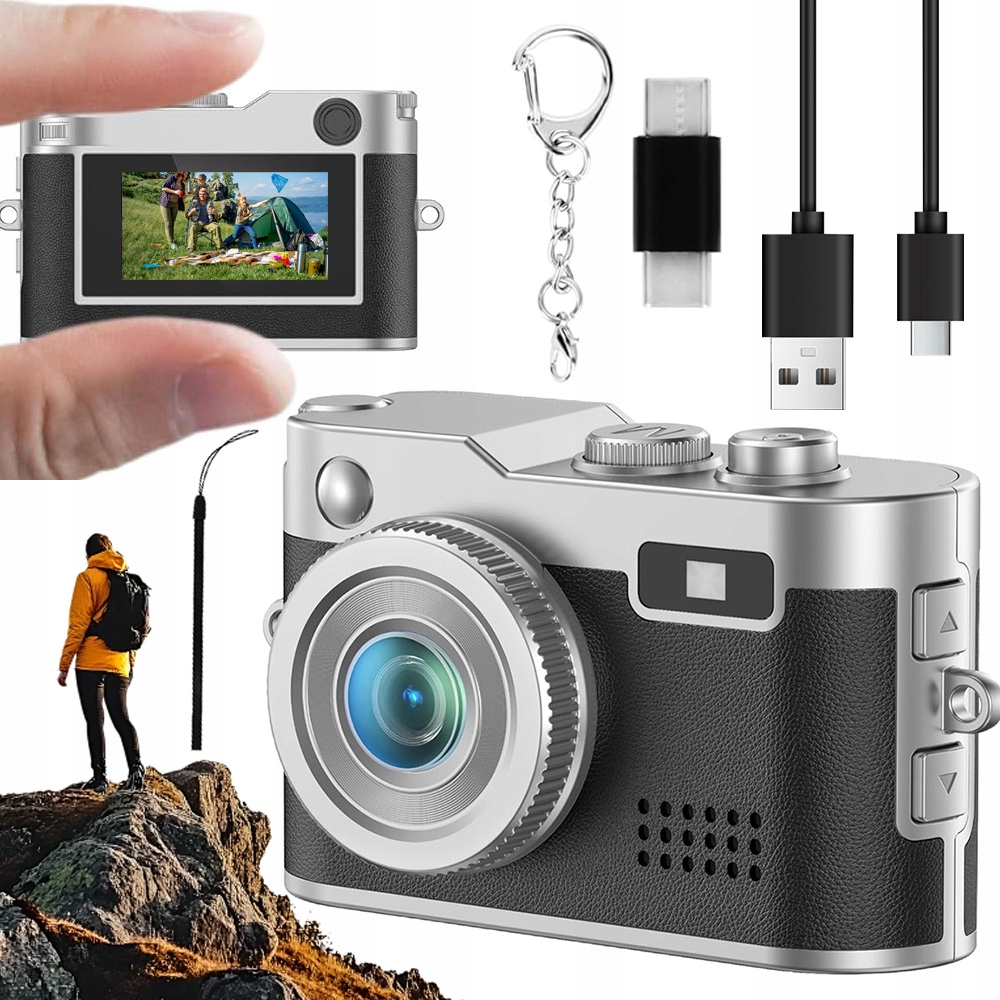 Miniaturní Retro Kamera Mini Digitální Fotoaparát Retro Vintage 1080P 2MP 0.96"