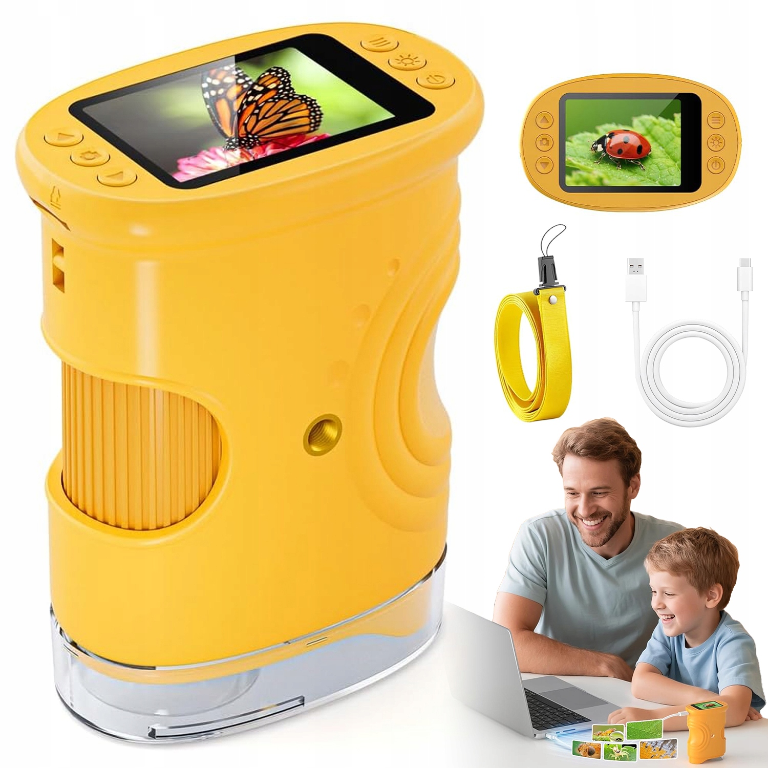 Digitální Mikroskop, Kapesní Optický LCD Led Displej, Sada S Kamerou 1000X