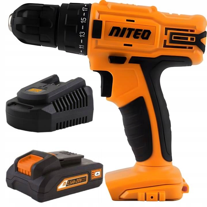 Akumulátorový aku vrtačka Niteo 20 V Max, 20 V Aku nabíječka