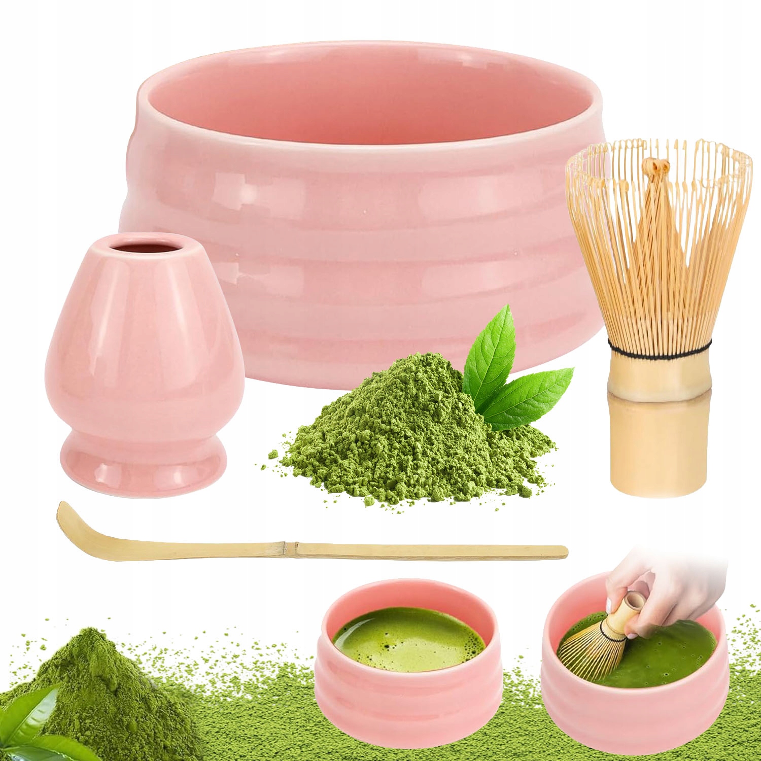 Levně 4V1 Sada Podstavců Pro Matchu Keramický Štětec Chashaku Lžička