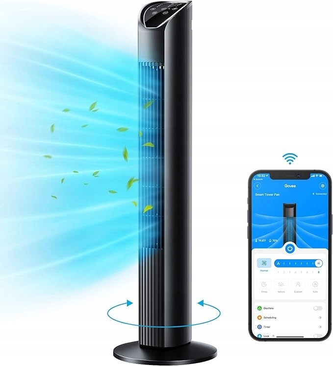 Termoventilátor GoveeLife černý keramický 1500 W