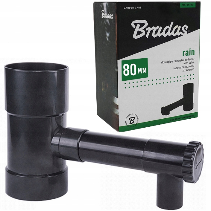 ZBIERACZ WODY Z RYNNY ŁAPACZ DESZCZÓWKI 80 mm (zbieracz deszczu grafit
