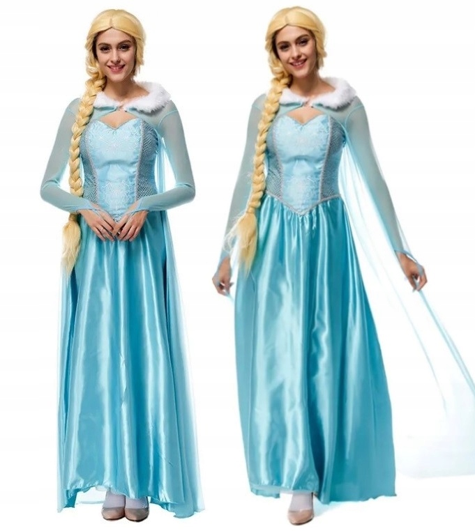 Kostým Převlek Šaty Elza Elsa Cosplay Dospělý M