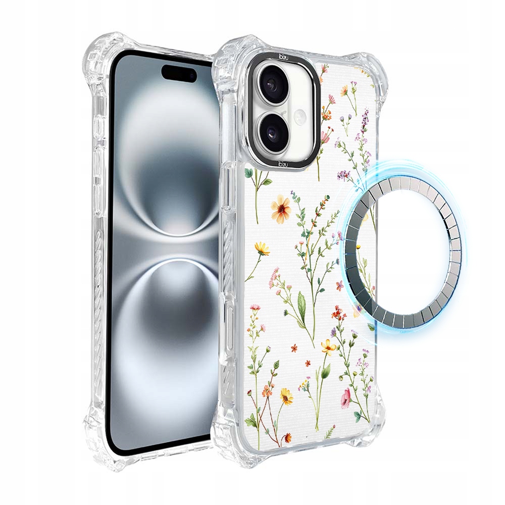 Pouzdro pro iPhone 16 Ibizu DropGuard Ultra s MagSafe, Letní kytice