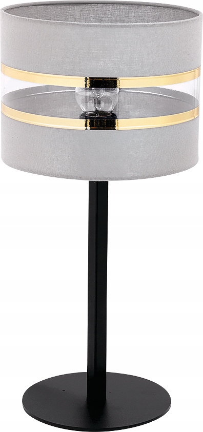 Dekorativní stolní lampa černá s šedo-zlatým stínítkem 20 cm Sigma
