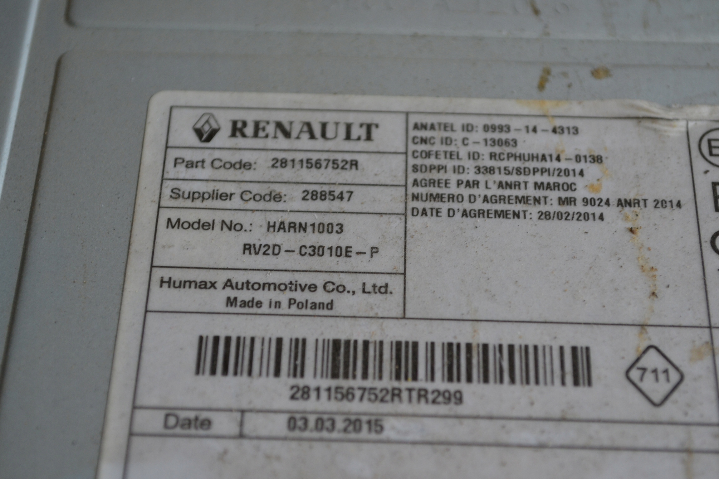 Renault OE 281156752R