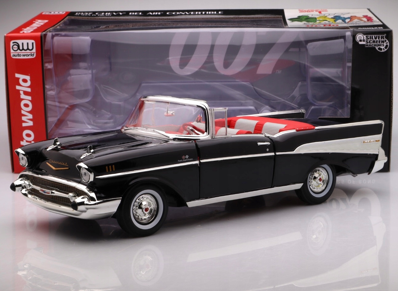Chevrolet Bel Air Convertible 007 James Bond Dr. Ne 1957 Auto World 1:18