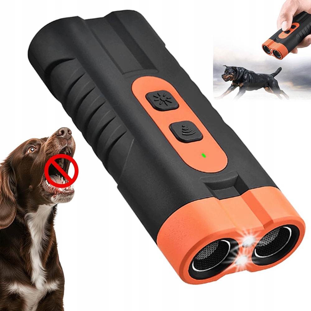 Levně Ultrazvukový 15-40 Khz Anti-štěkací Trenér S Led Oranžovou Barvou 800 Mah