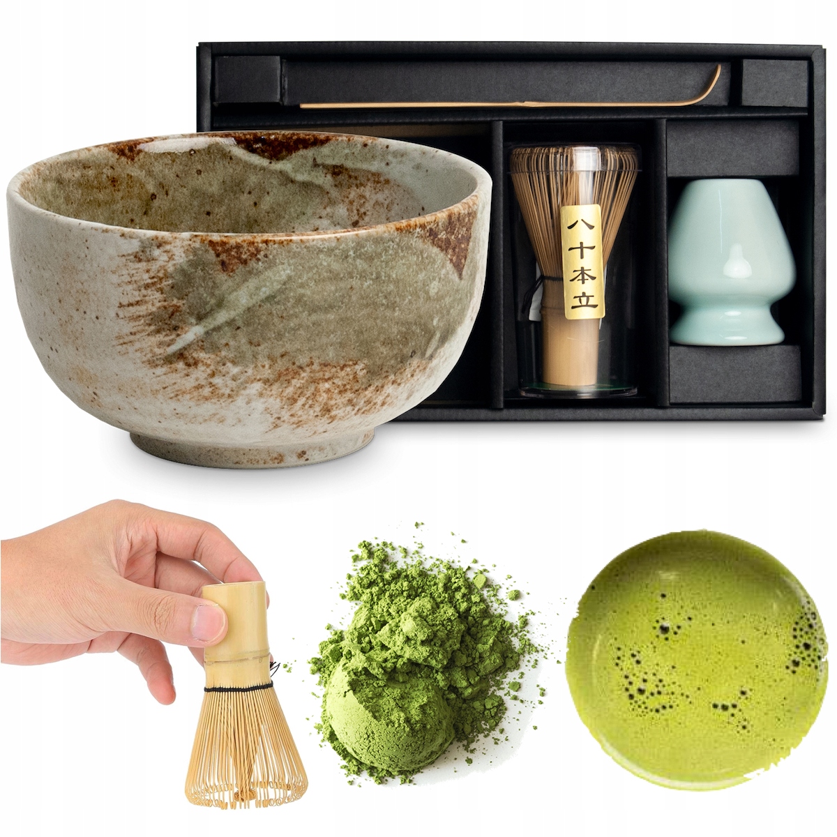 Zestaw Do Przygotowania Herbaty Matcha Jasny Hikari 4 Elementy Edo Japan
