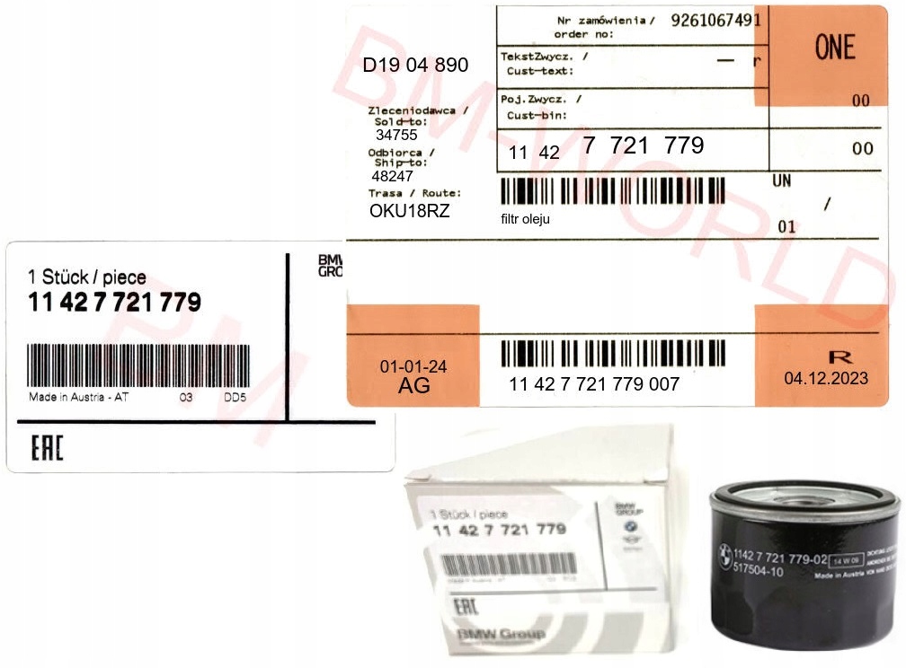 nowy oryg. filtr oleju Bmw K51 R1200GS R1250GS Adv