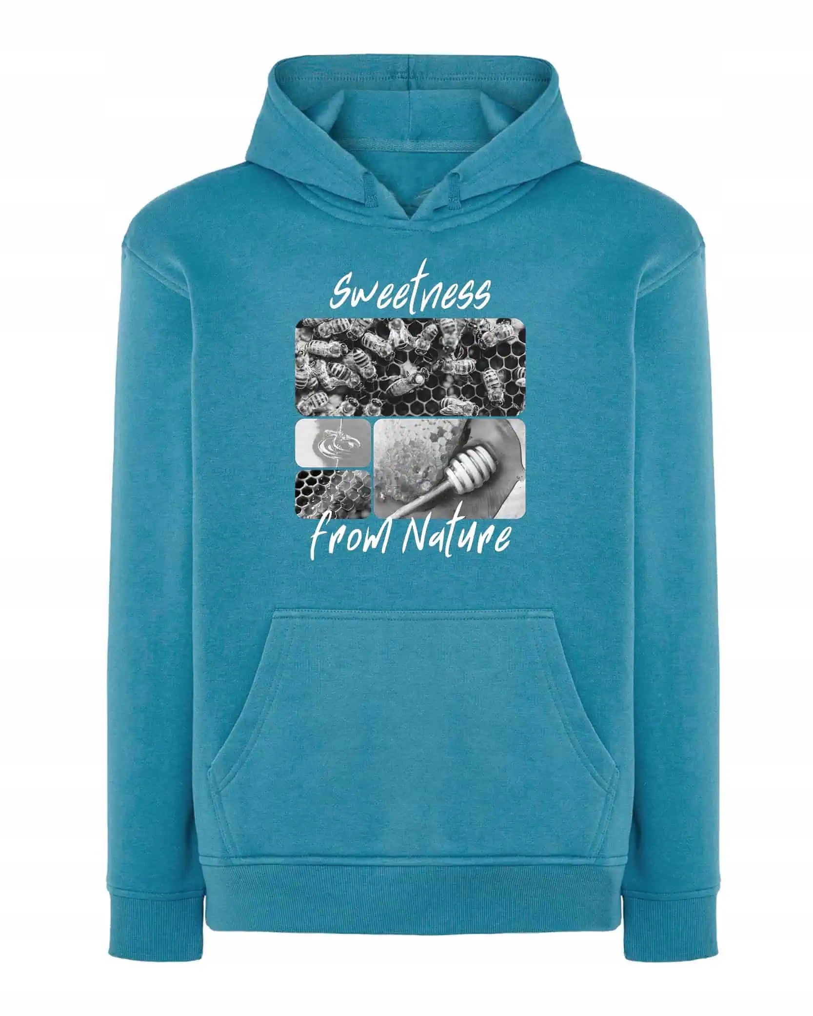 Mikina s kapucí Dárek pro včelaře Umělecká koláž Modrá XL