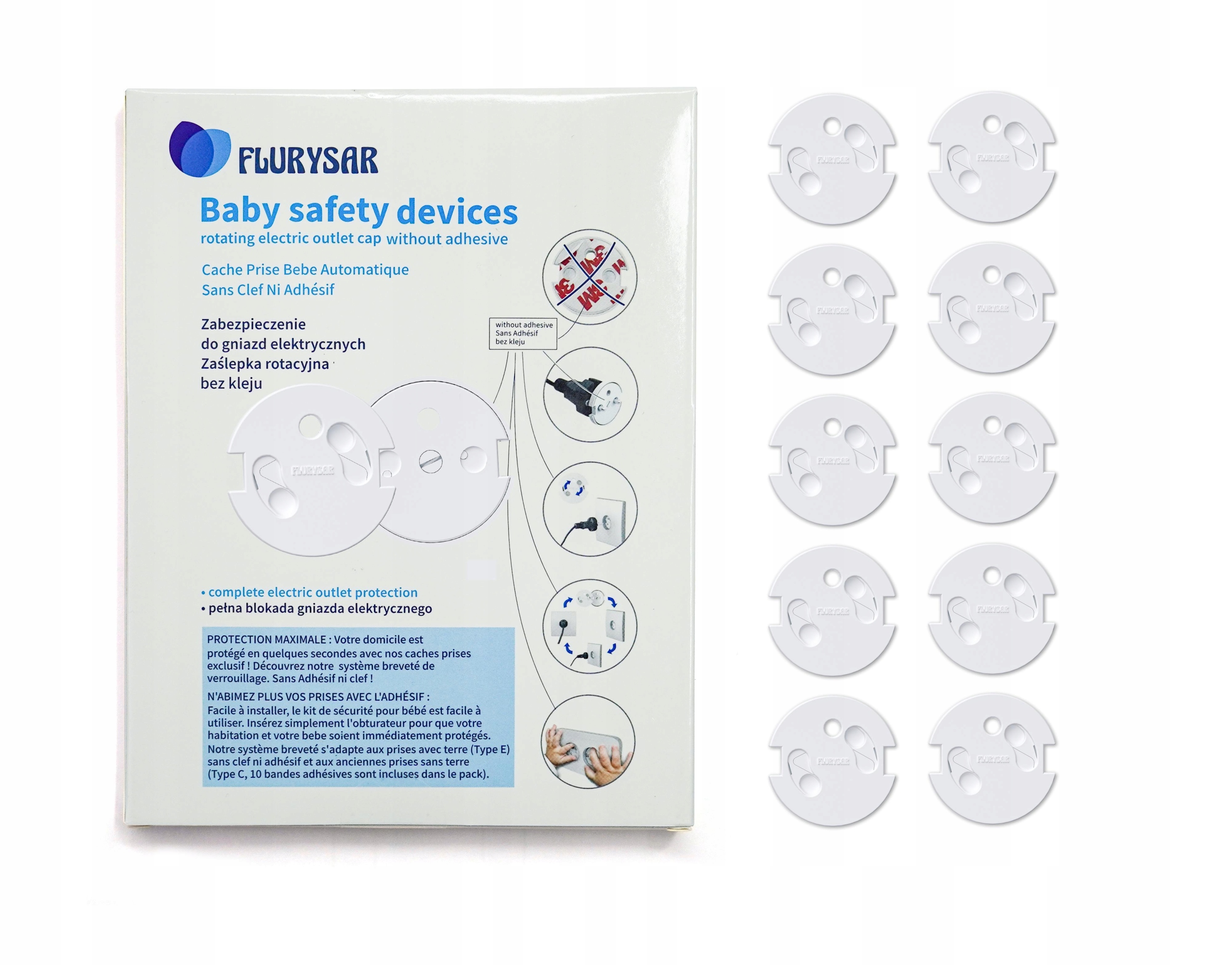 

10x Zaślepki -blokady Kontaktów Gniazdek Z Bolcem