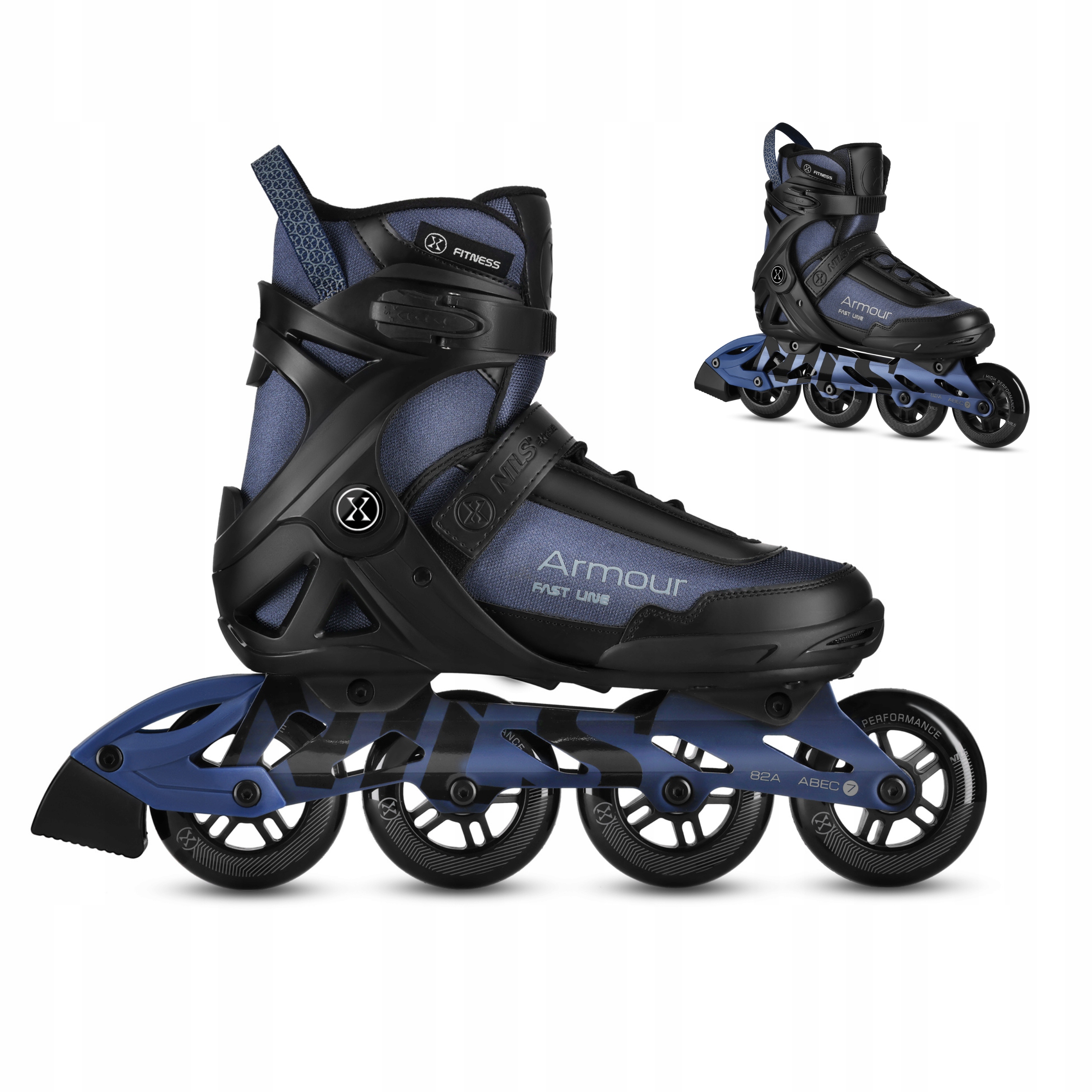 Brusle 2v1 s modrými kaučukovými ložisky ABEC7 43 Nils Extreme