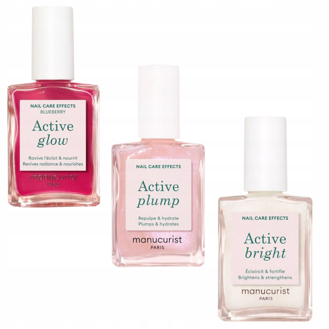 Manucurist Active Trio Zestaw Lakiero Odżywek Plump Glow Bright 3x15ml