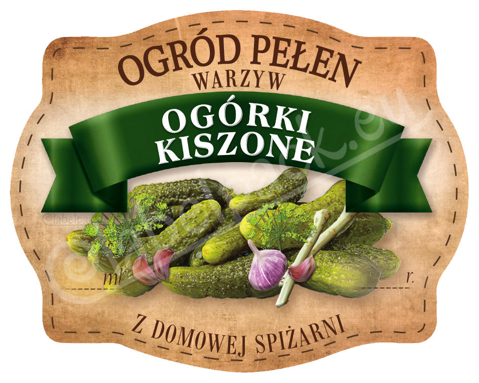 

Ogórki Kiszone Etykieta, naklejka 10x