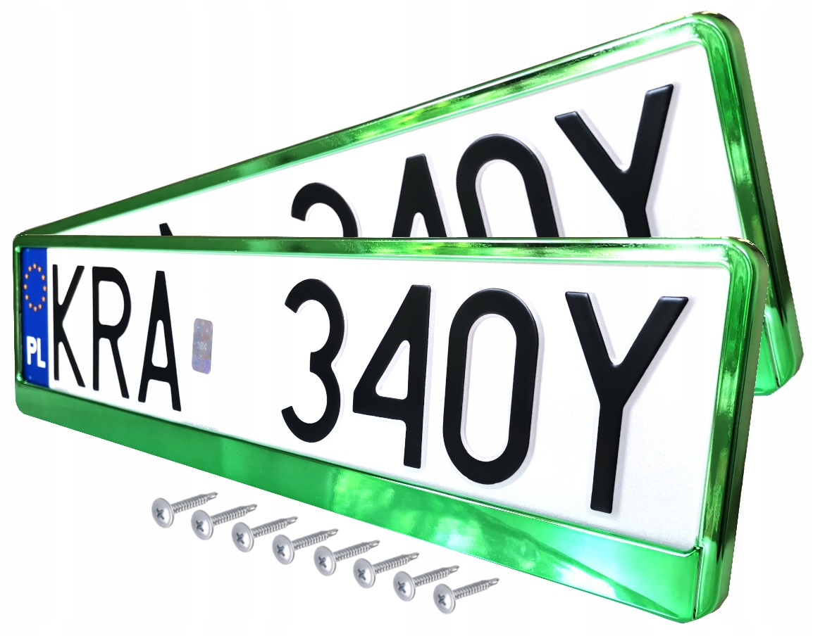 РАМКИ ДЛЯ РЕГИСТРАЦИИ МЕТАЛЛИЗИРОВАННЫЕ ЗЕЛЕНЫЙ ХРОМ