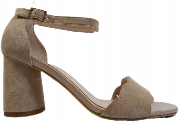 Pudrový dámský kožený zapínací sloupek Sala 37