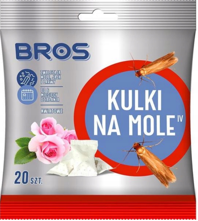 

Bros Kulki na mole chronią odzież kwiatowe 20 szt