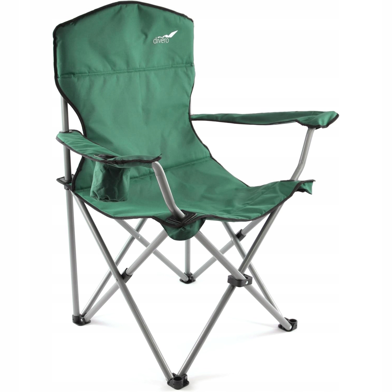 Składane Krzesło Wędkarskie Fotel Kempingowy Z Podłokietnikami Zielony