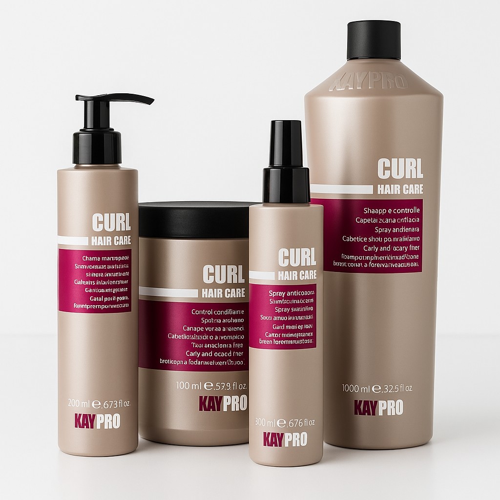 Zestaw do włosów kręconych: szampon, odżywka, spray i krem KayPro Curl Hair