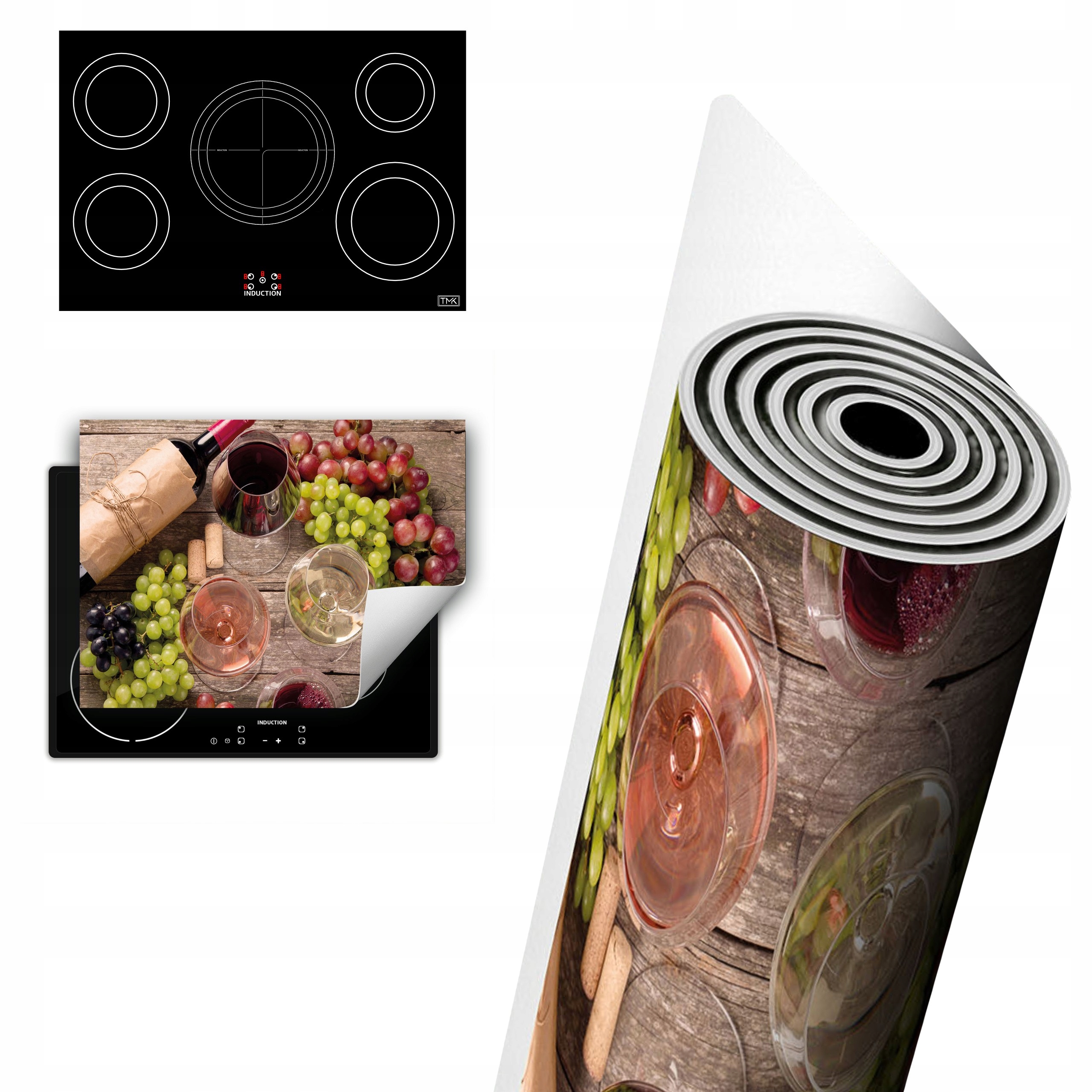 Vinylová Ochranná Deska Na Indukci 80x52 víno