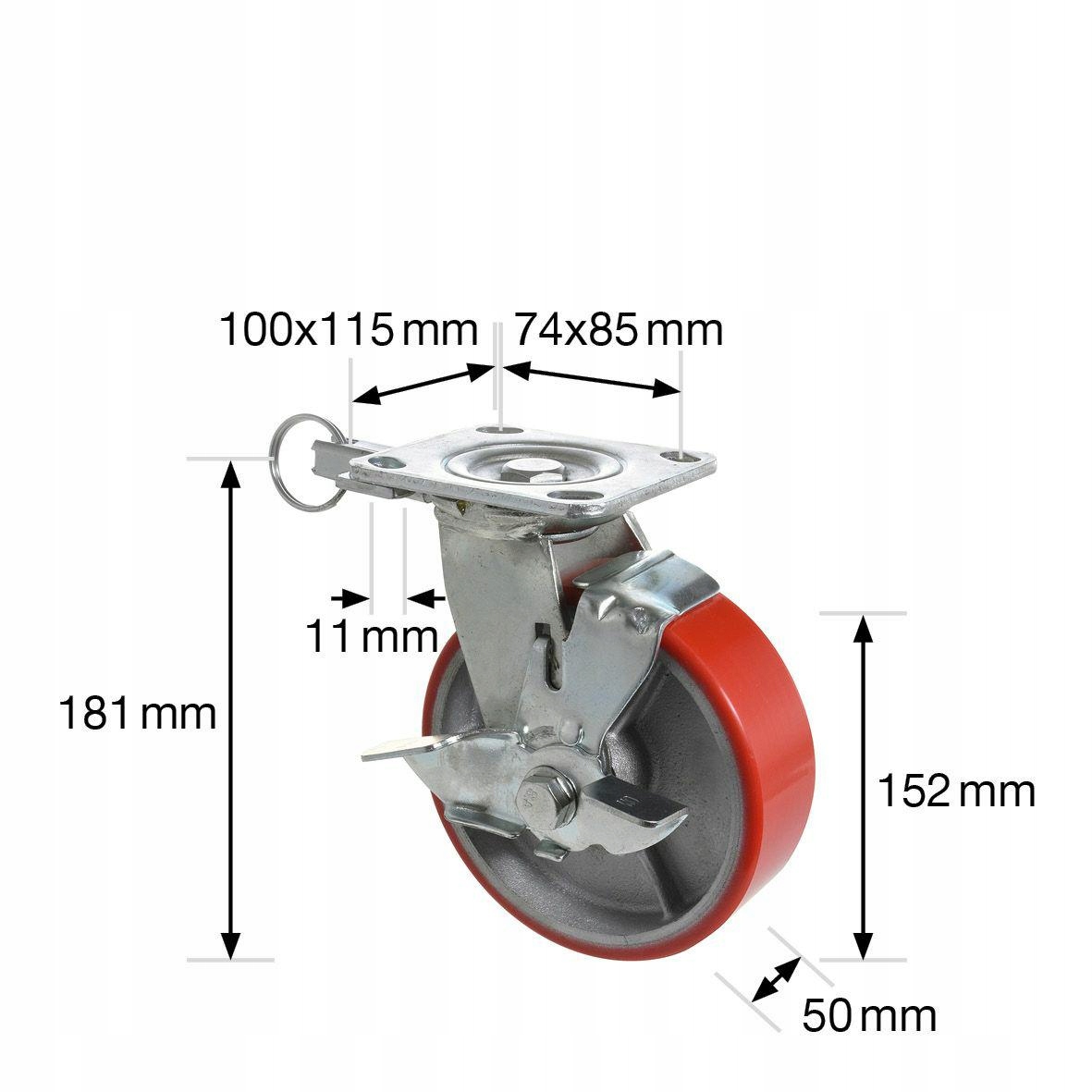 Kółko przemysłowe fi152 400kg z hamulcem MOCNE Marka Wagner