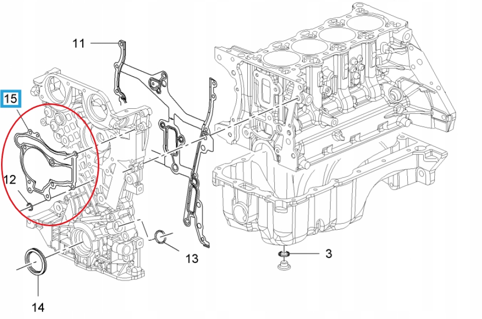 USZCZELKA POMPY WODY ASTRA CORSA MERIVA 1.2 1.4 Producent części OEM