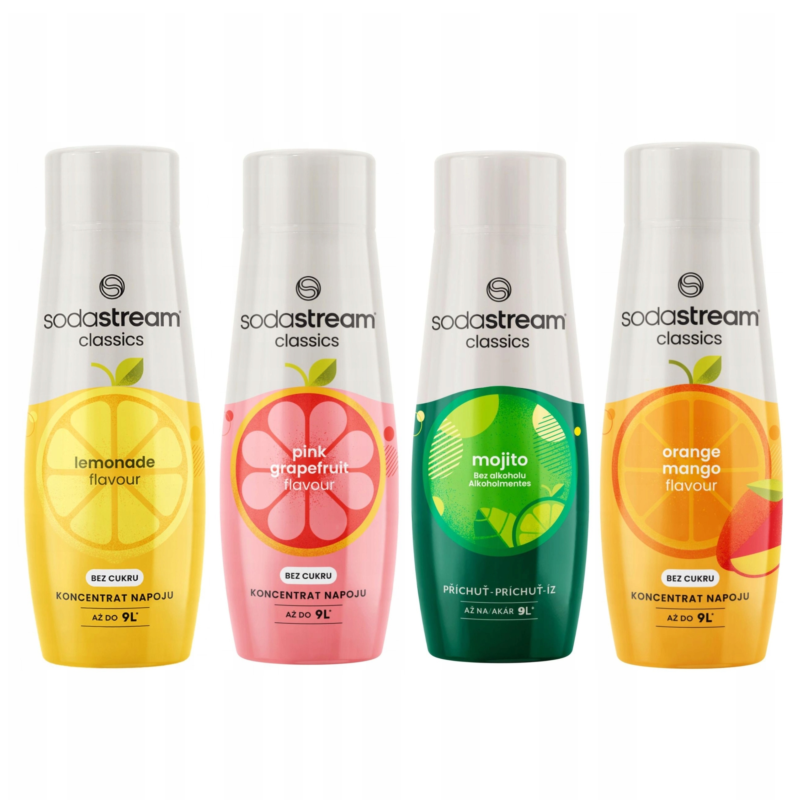 Sodastream Orange-Mango+ Lemonade+ Grapefruit+ Mojito sirupy do saturátoru