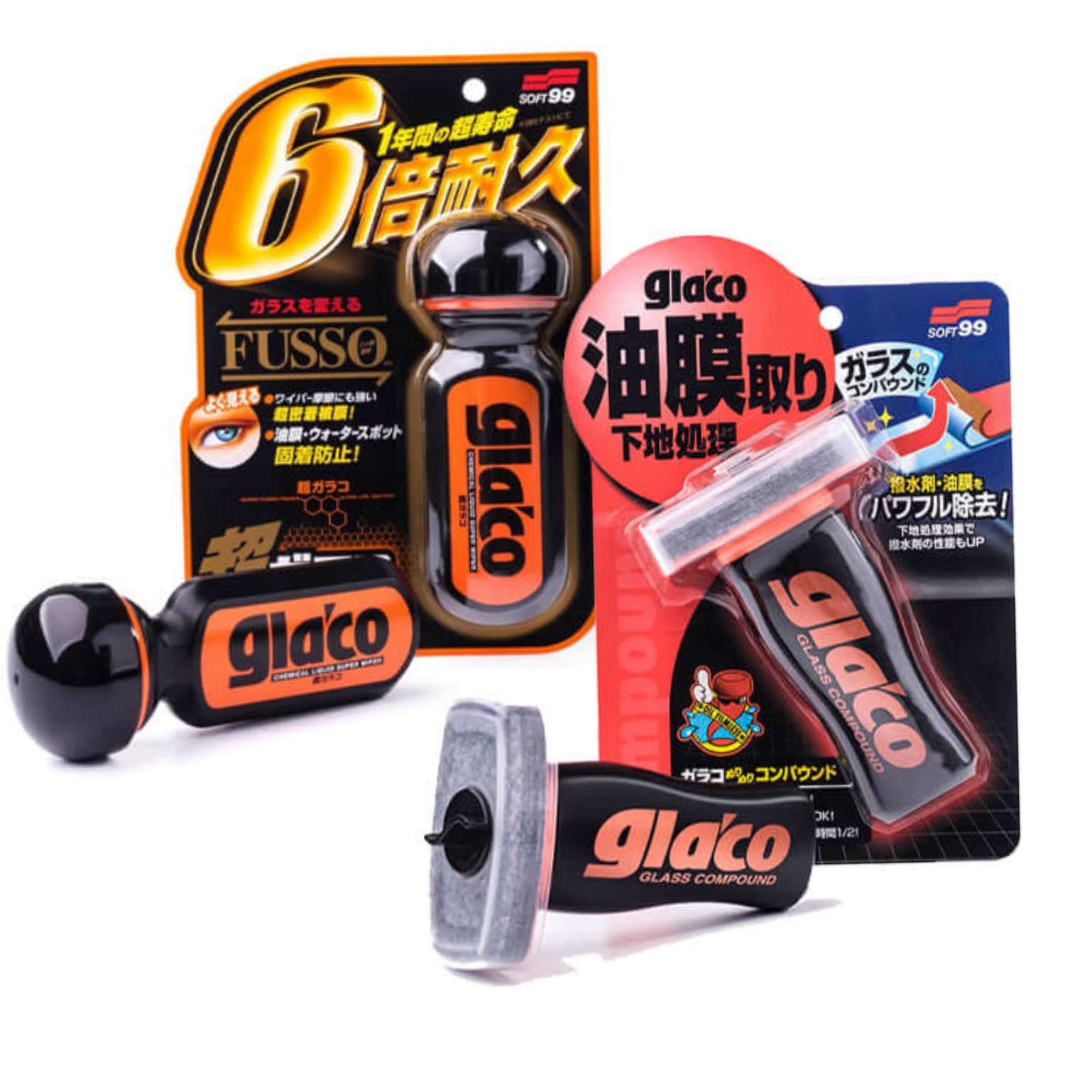 Soft99 Ultra Glaco Glass Compound Roll On – sada na čištění a zabezpečení