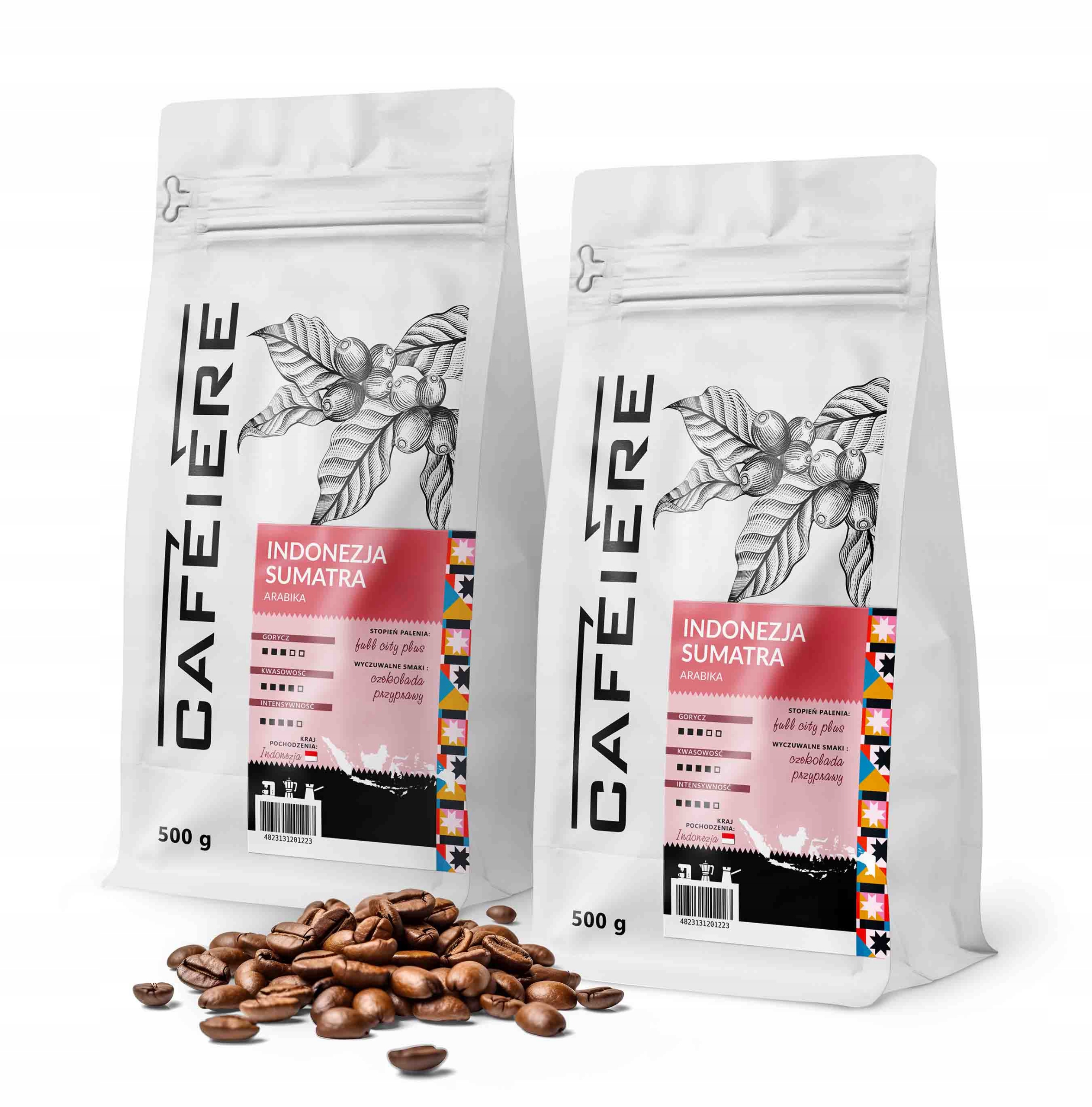 Levně Káva zrnková 1 kg Indonésie Sumatra 500 g x2 Čerstvě pražená Arabica 100 %