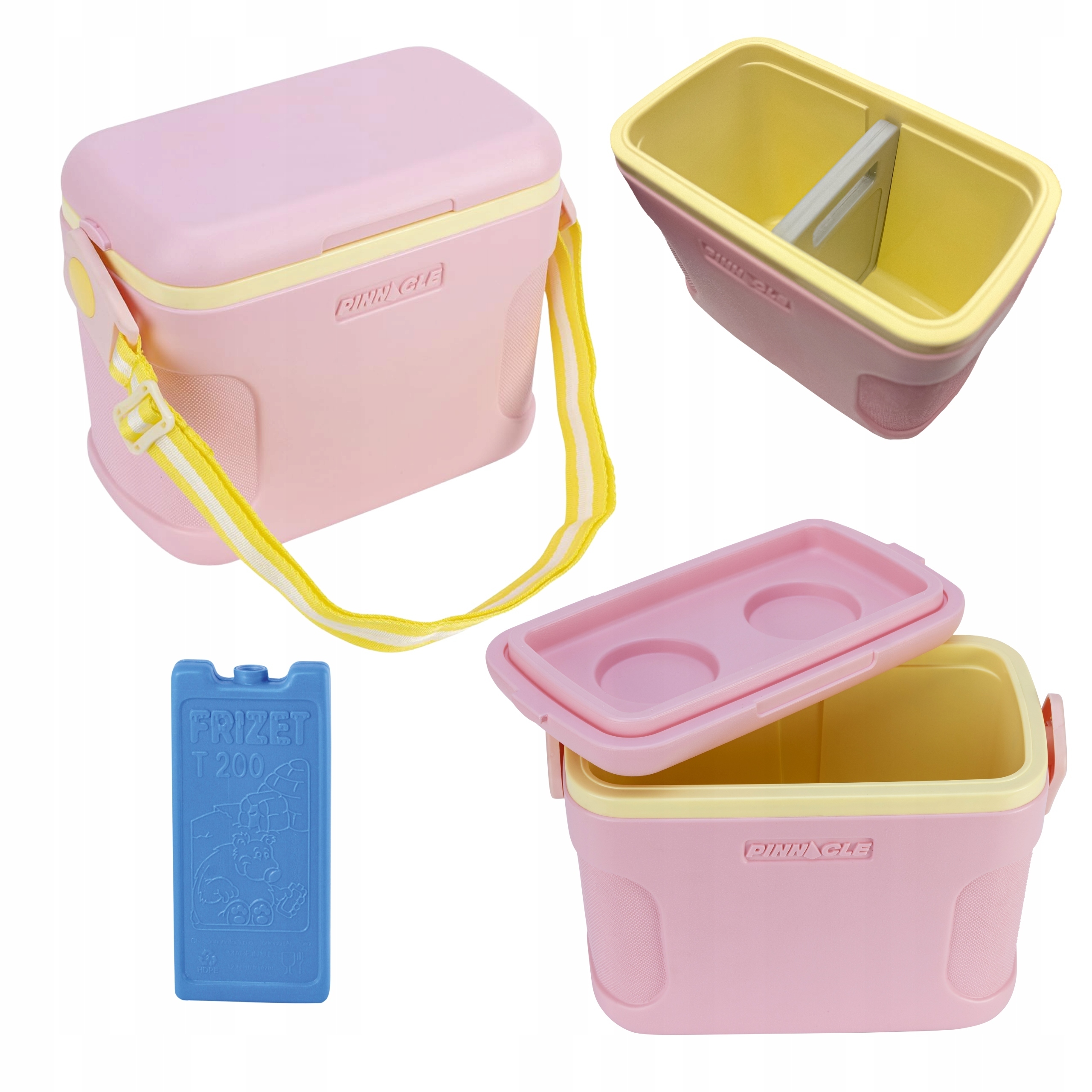 Malá turistická lednička na rameno 8 l růžová Pinnacle 2 chladicí vložky