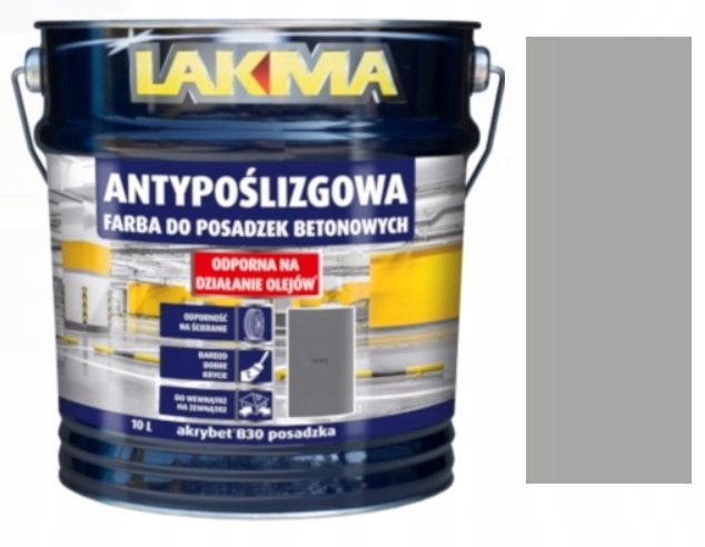 Lakma Akrybet B-30 Do Betonu Posadzki Betonowej Akrylowa Matowa Szara 10L