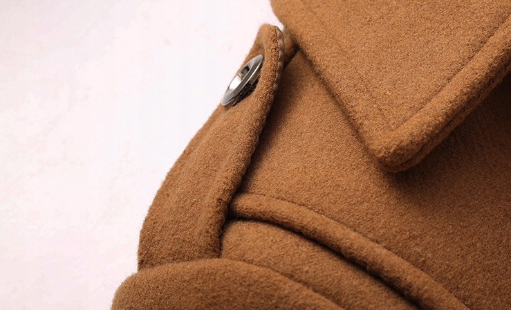 DŁUGI PŁASZCZ MĘSKI ZIMOWY JESIENNY WEŁNIANY Długość do bioder