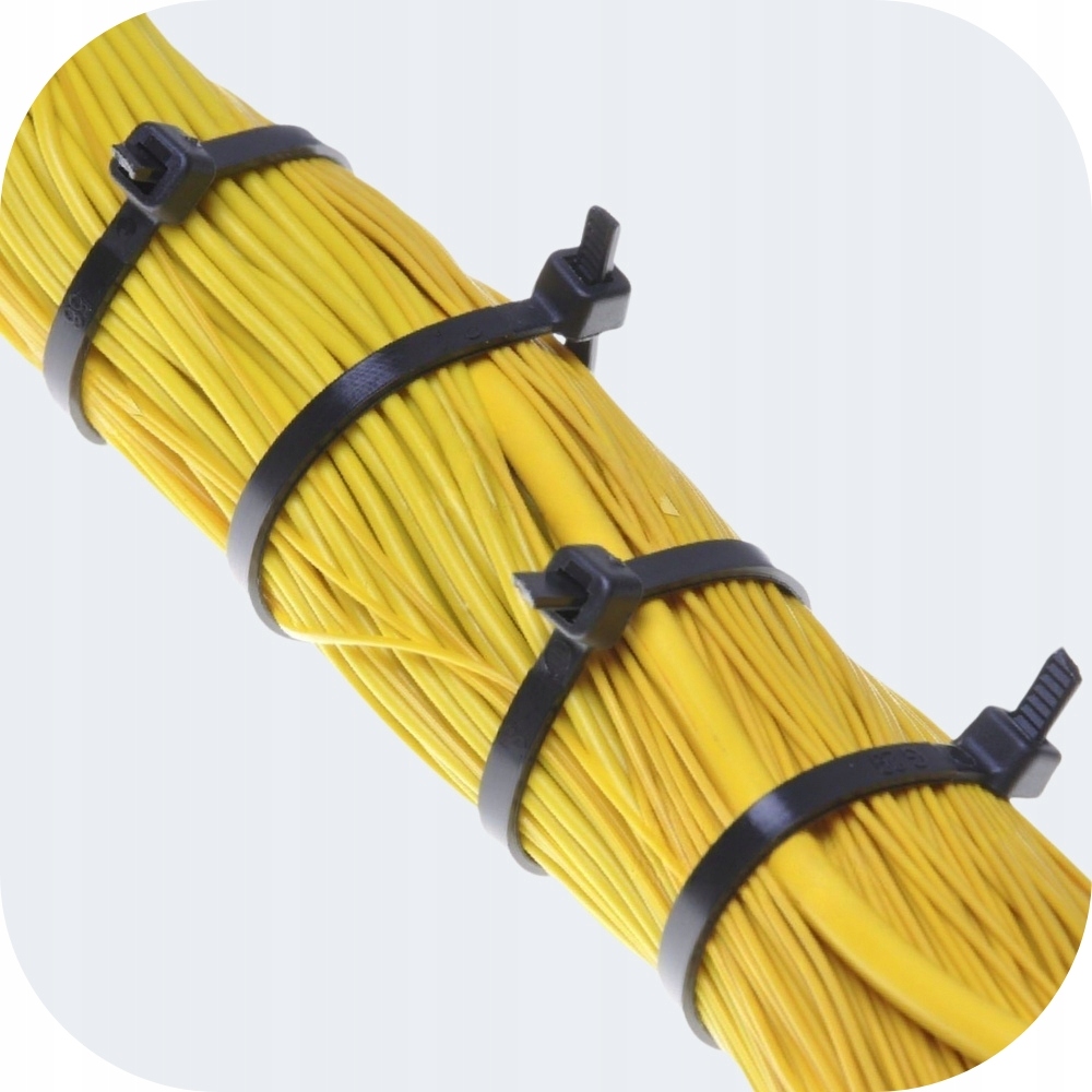 CZARNE TRYTKI OPASKI ZACISKOWE TRYTYTKI OPASKA PLASTIKOWA KABLOWA 2.5x100mm Średnica 2.5 mm