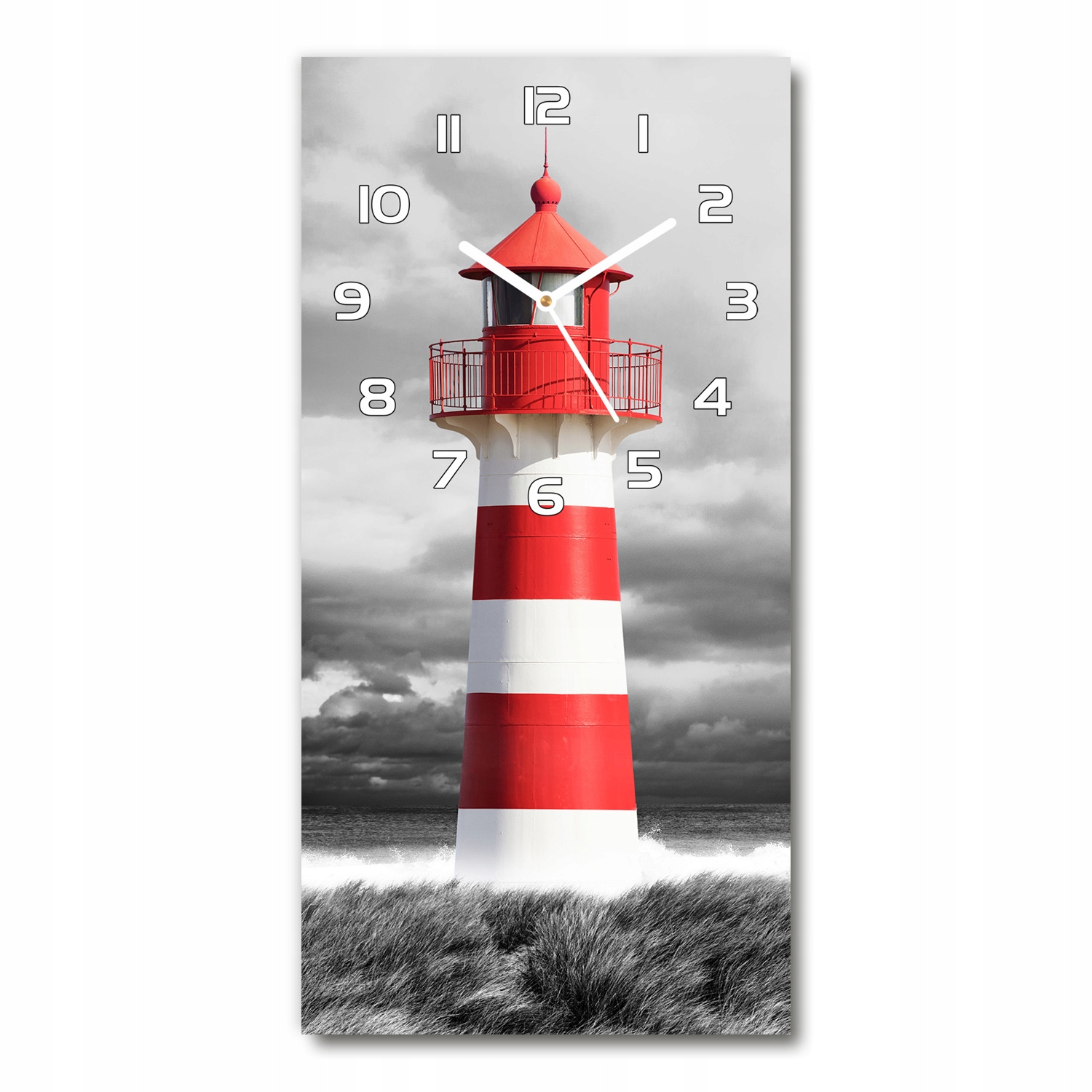 

Zegar ścienny cichy Latarnia morska 30x60 pionowy