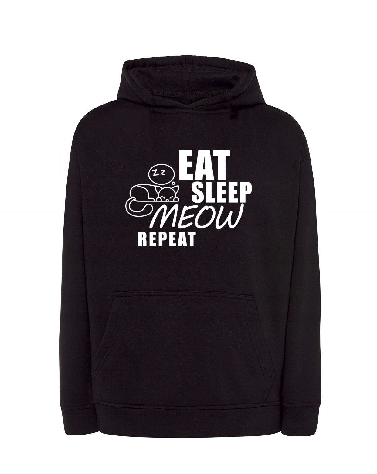 

Bluza męska Eat Sleep Meow, na prezent, czarna XXL